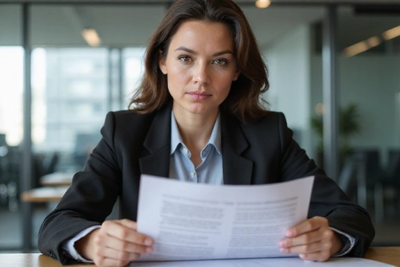 Mujer leyendo un documento legal